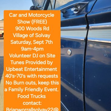 Car, Truck and Motorcycle Show – Saturday September 7th